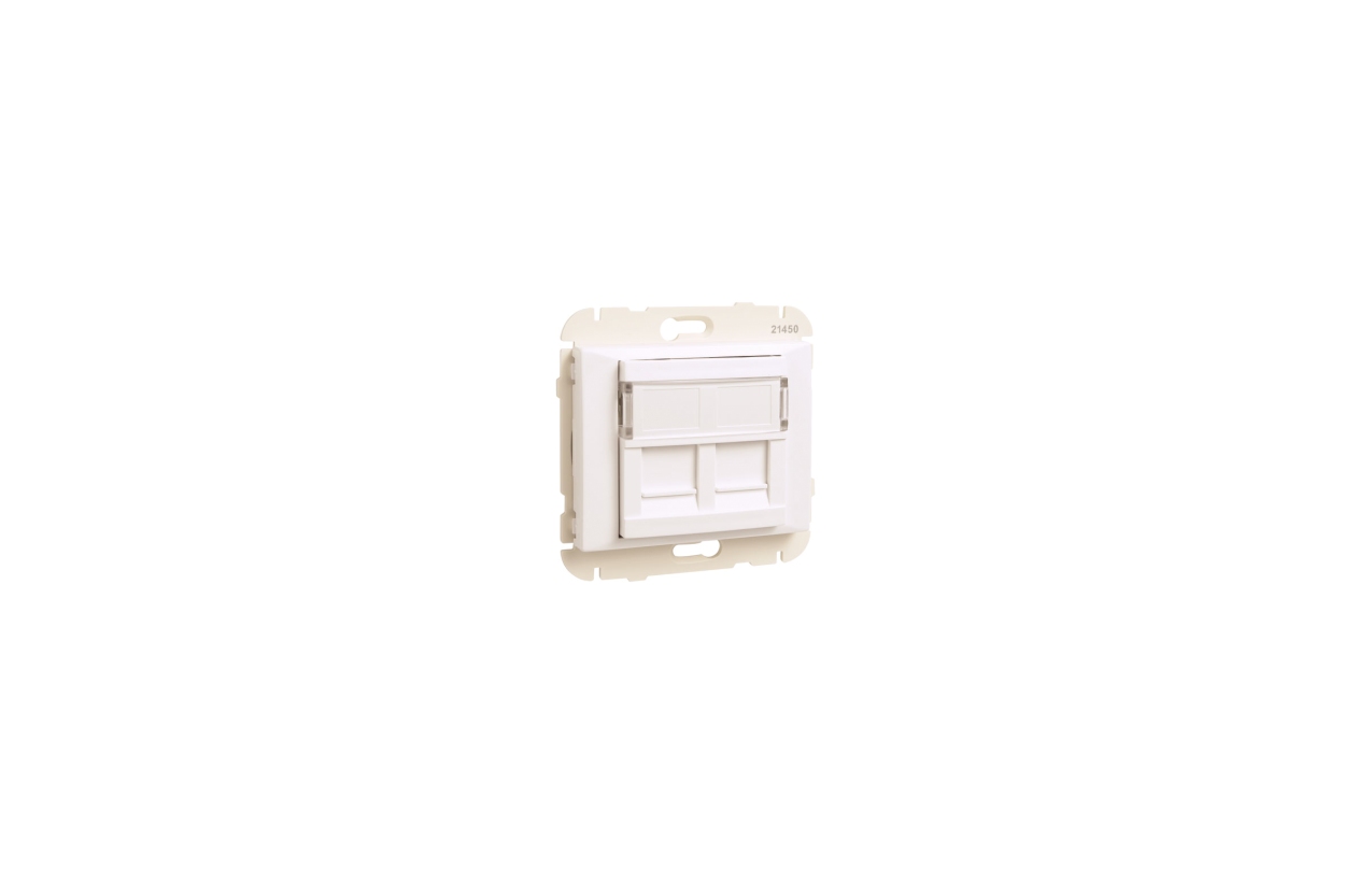 Aro branco com módulo duplo para conetores RJ45 EFAPEL Sirius 70