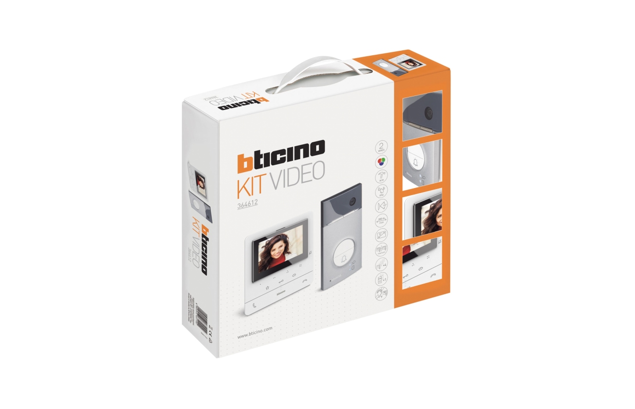 Kit Bticino videoporteiro evolutivo - monitor Classe100V16E e posto externo Linha3000