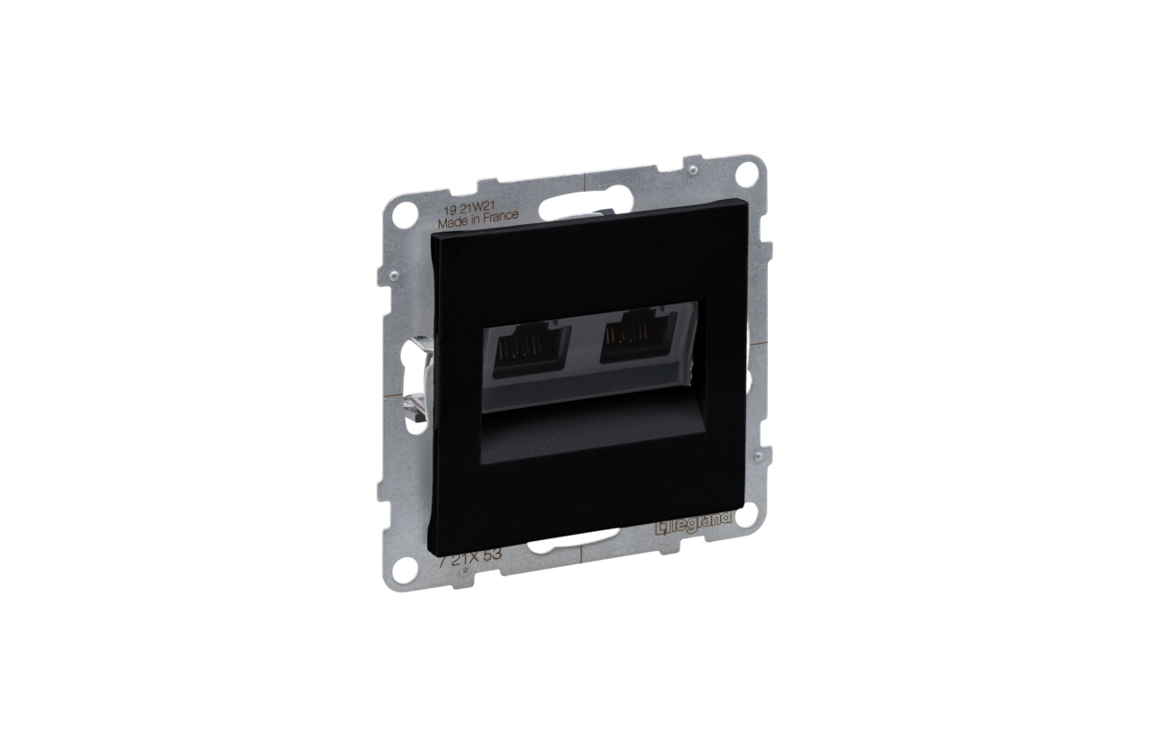 Tomada preta dupla 2 x RJ45 cat. 6 - UTP Legrand New Suno