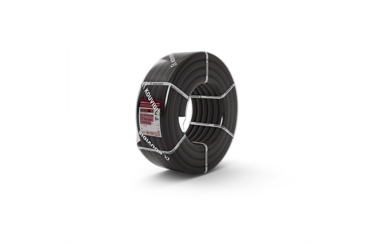 Tubo Duroflex s/Hal. UV PTVM preto/vermelho 25mm 2050025