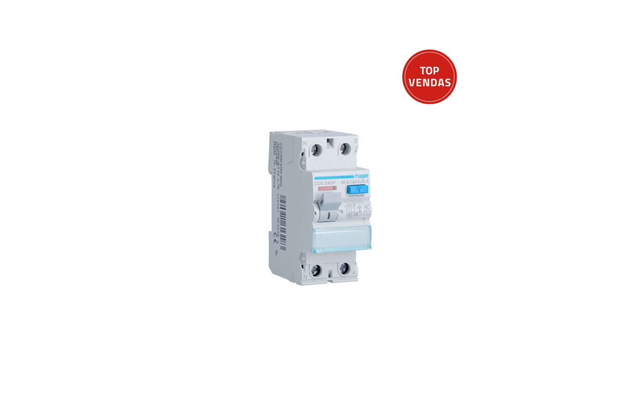 Interruptor diferencial Hager CDC240P 2P 40A 30mA tipo AC
