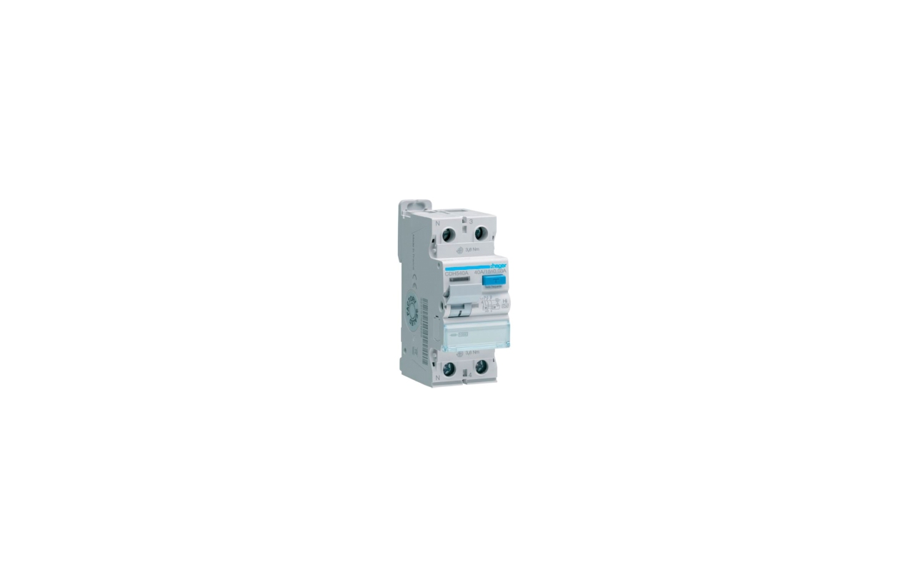 Interruptor diferencial Hager CDH540A 1P+N 40A 30mA tipo HI