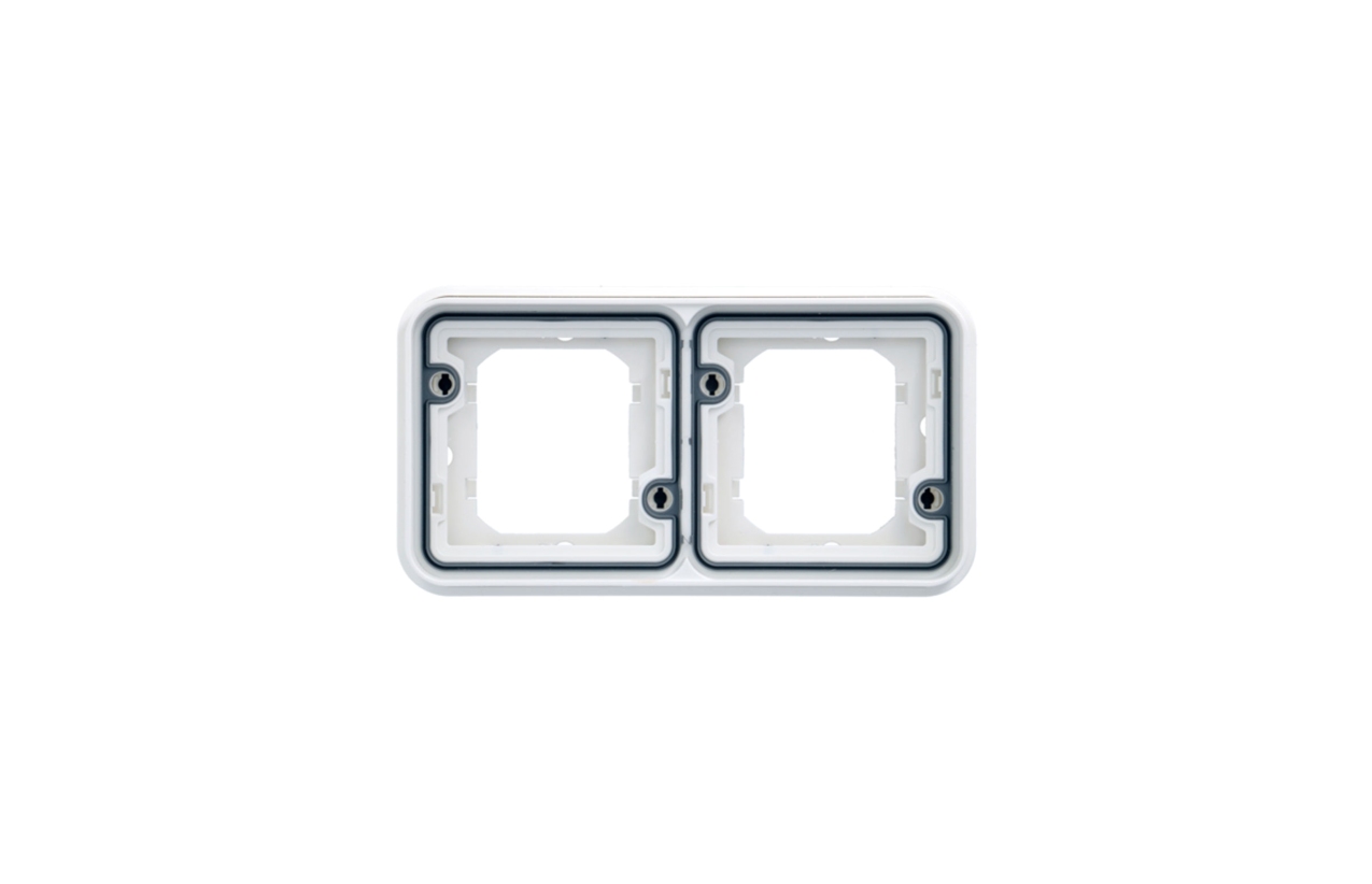 Quadro duplo horizontal branco para aparelhagem de compor Hager Cubyko