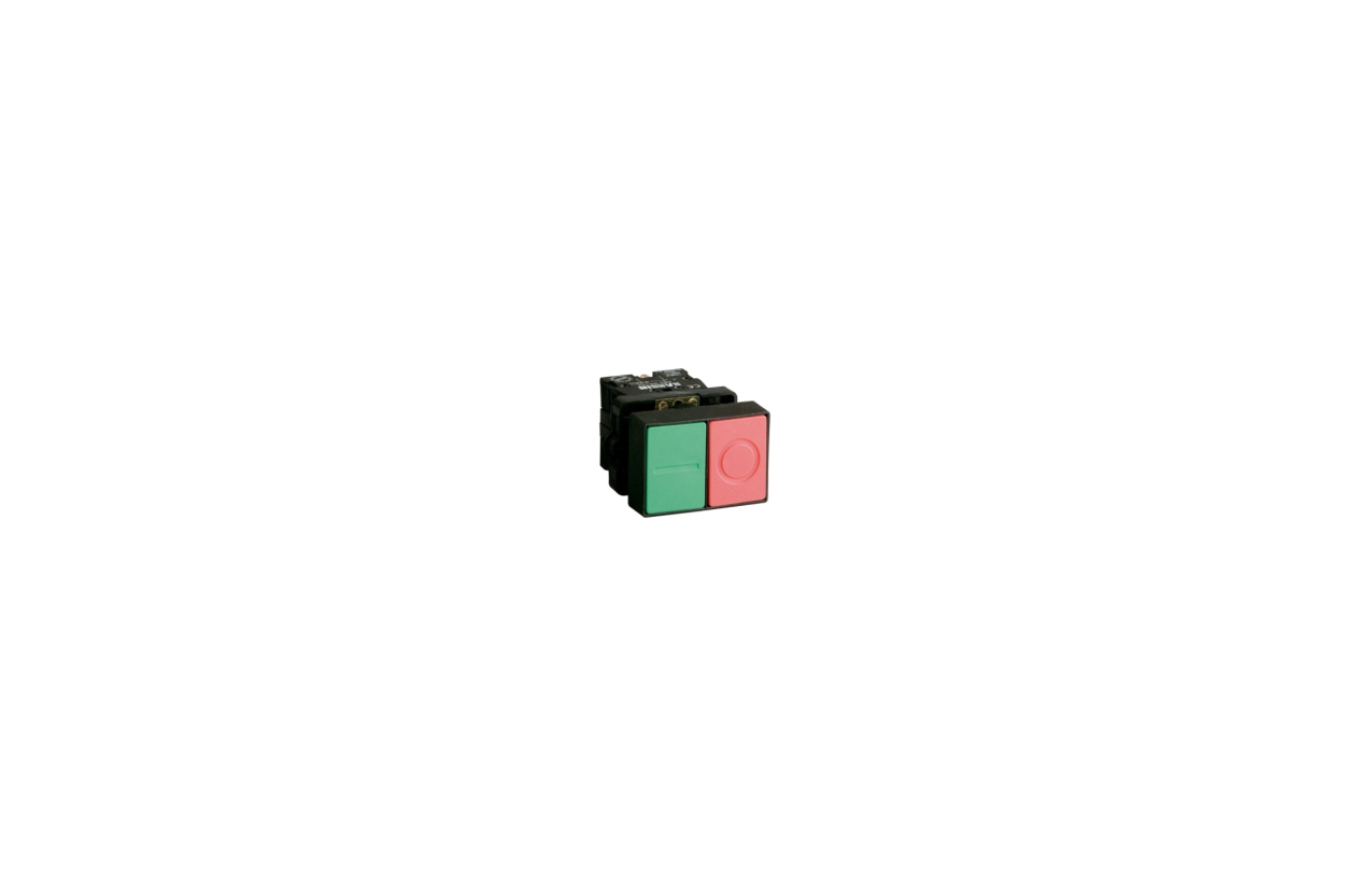 Botão plástico duplo (vermelho, verde) não luminoso 1NO+1NC IP40 Sassin 3SA5-BL8325