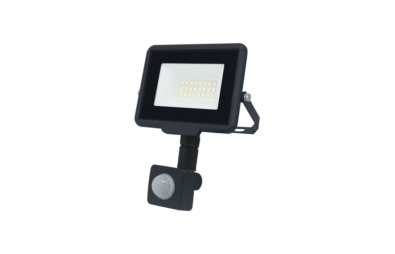 Projetor LED IP65 20W com sensor de movimento 4000K Preto 070020SNW