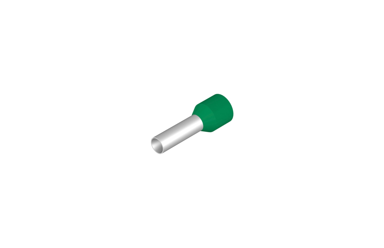 Ponteira isolada 6mm verde (múltiplos 100 und) Weidmüller