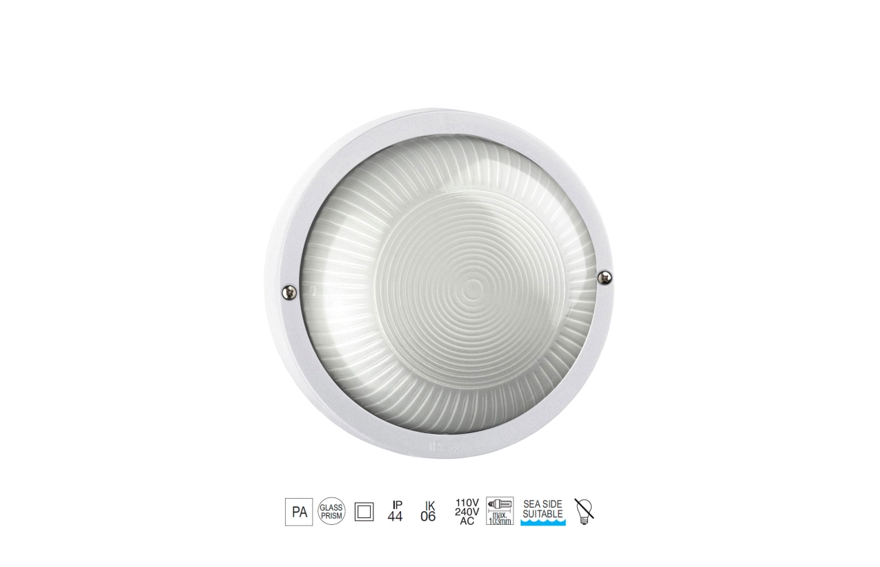 Plafonier FAR redondo E27 branco Ø250mm 107C-G05X1A-01