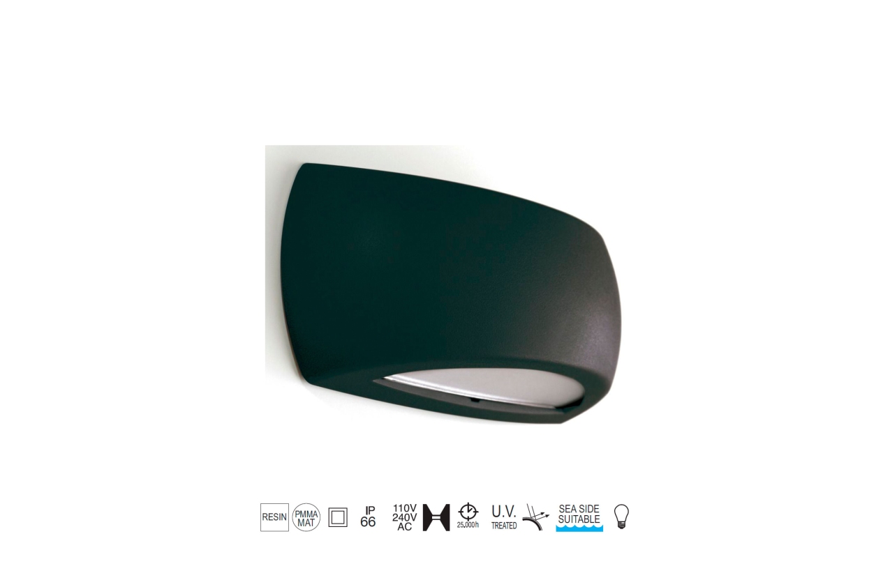 Aplique Dopo CALM IP66 E27 preto 646A-G05X1A-02