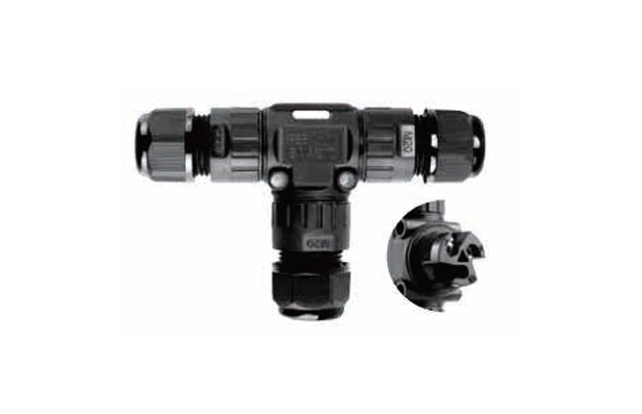 Conector T IP68 M20 3P ligação rápida parafuso Toptek