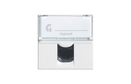 Tomada branca RJ45 Cat.6 2 módulos Legrand Mosaic