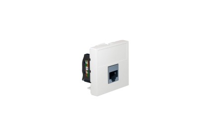 Adaptador 45x45mm 2 módulos com 1 porta + 1 conetor Keystone RJ 45 CAT. 6 UTP Linkeo C