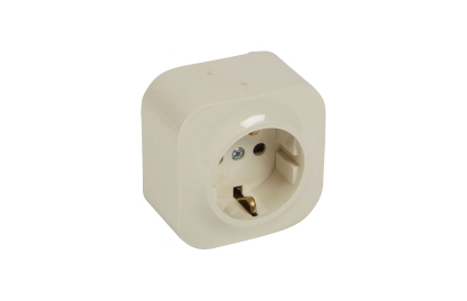 Tomada 2P+T Schuko com obturadores - 16A - 250V~ - Creme - Legrand Forix