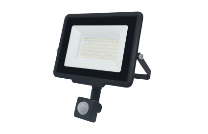 Projetor LED IP65 50W com sensor 4000K Preto 070050SNW