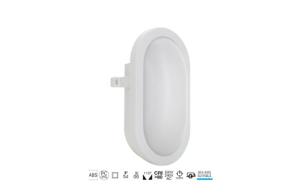 Aplique Dopo FAR oval IP54 LED 12W branco 107J-L0212B-01