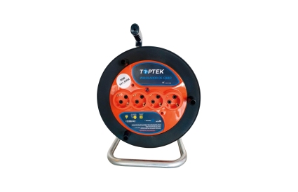 Enrolador de cabo 4 tomadas e cabo 40m - Toptek